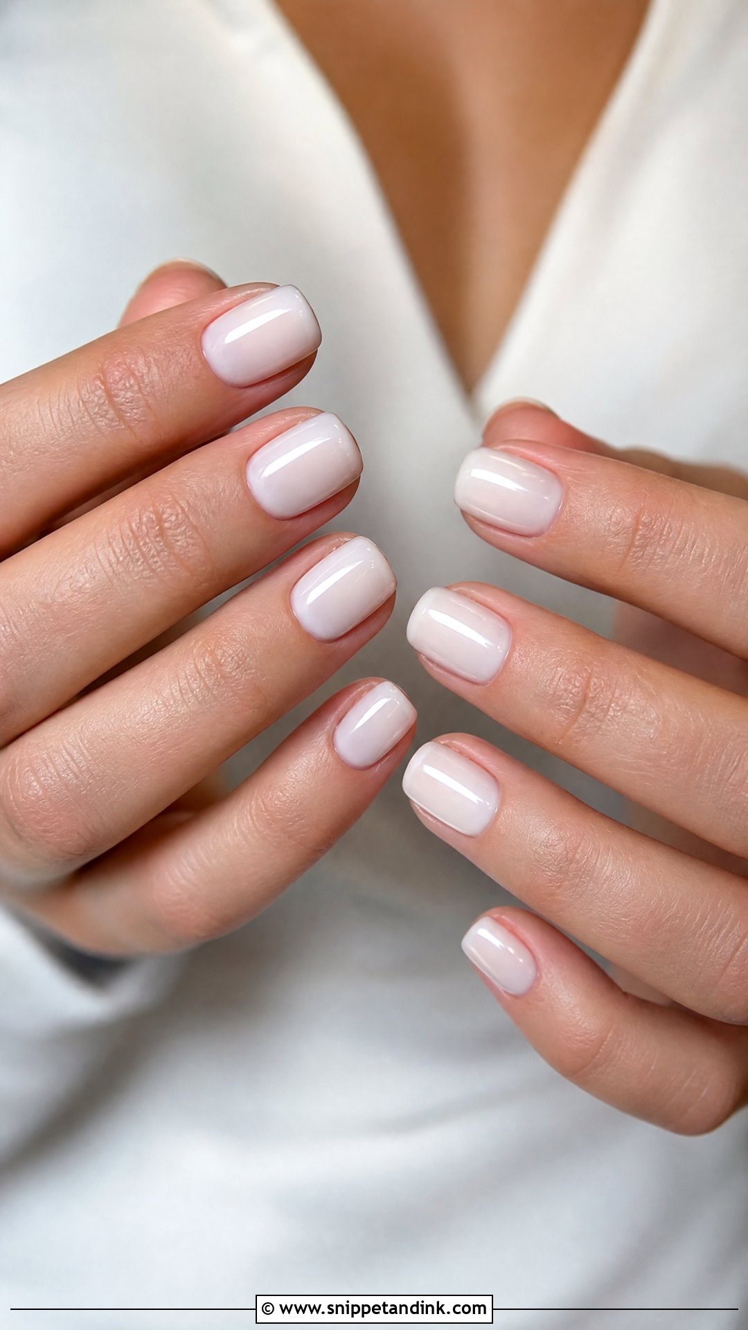 Short Milky White Wedding Nails - Snippet and Ink - 25 Short Wedding Nails for Bride