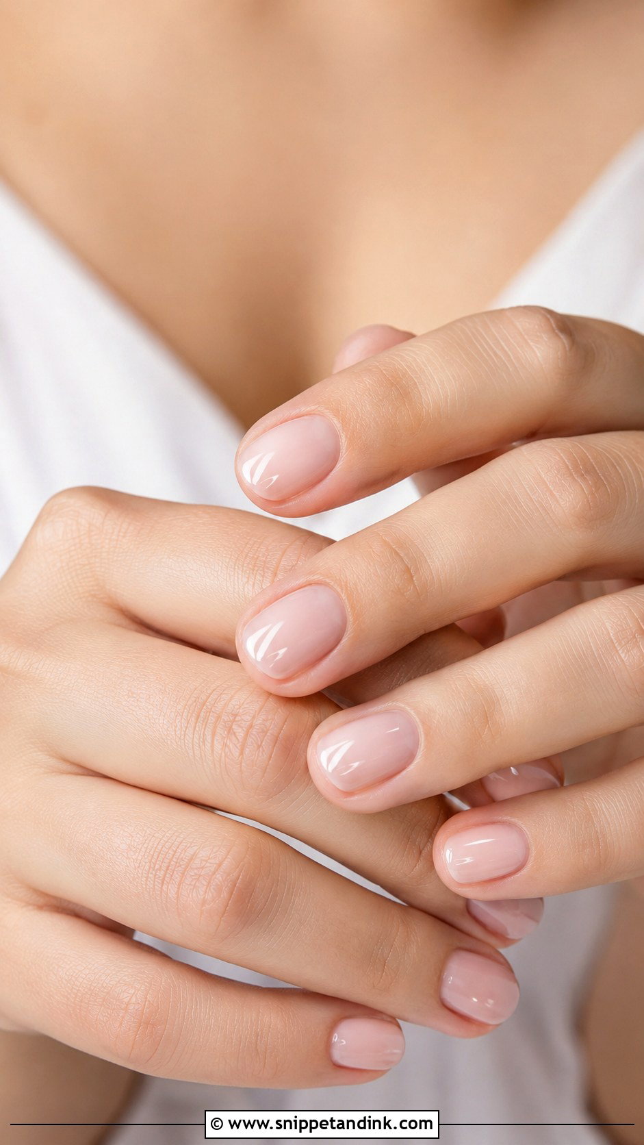 Short Natural Blush Wedding Nails - Snippet and Ink - 20 Short Natural Wedding Nails