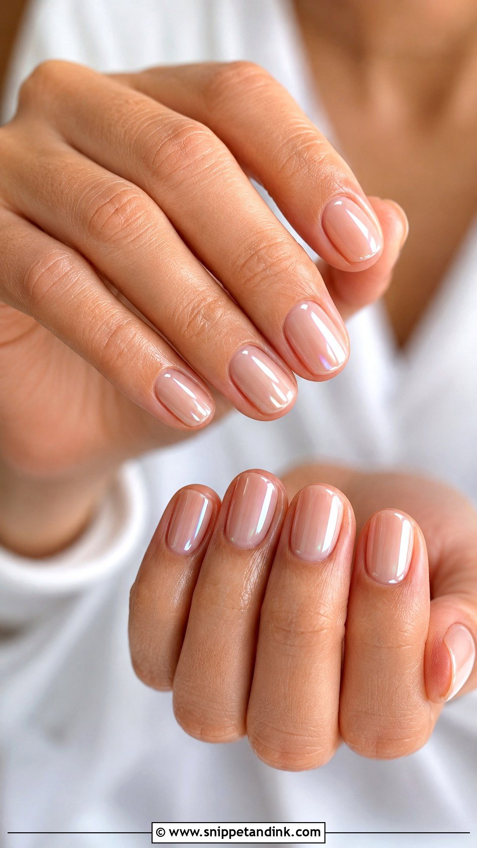 Short Natural Chrome Wedding Nails - Snippet and Ink - 20 Short Natural Wedding Nails