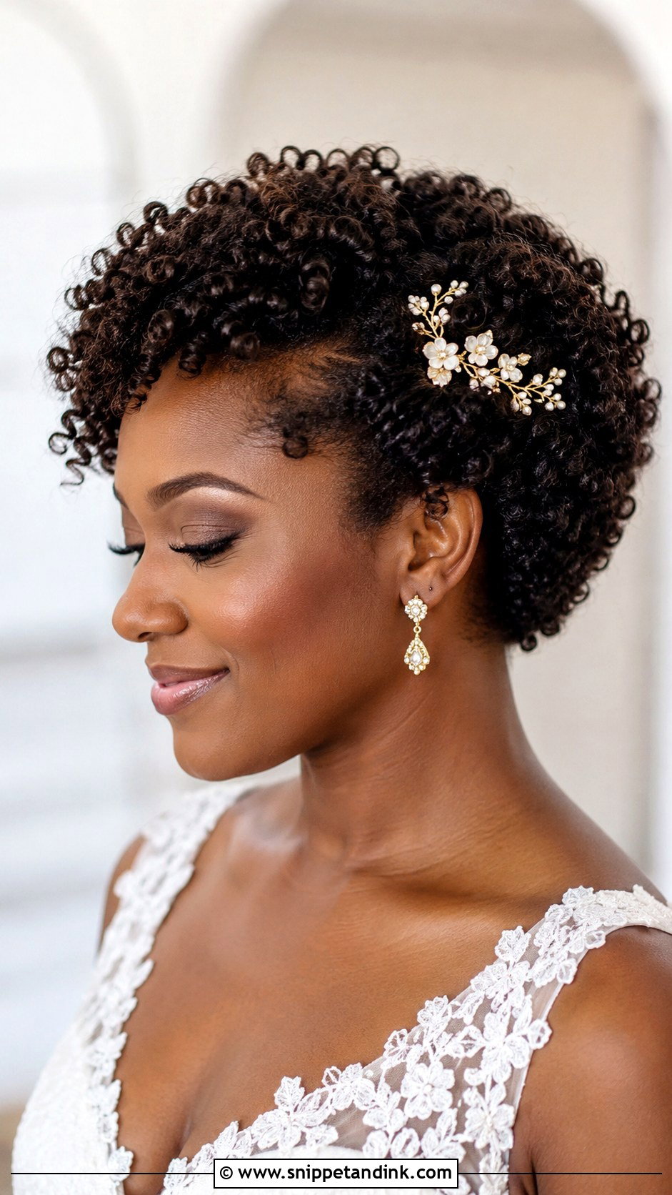Short Natural Curls For Brides - Snippet and Ink - 15 Short Hair Styles for Brides