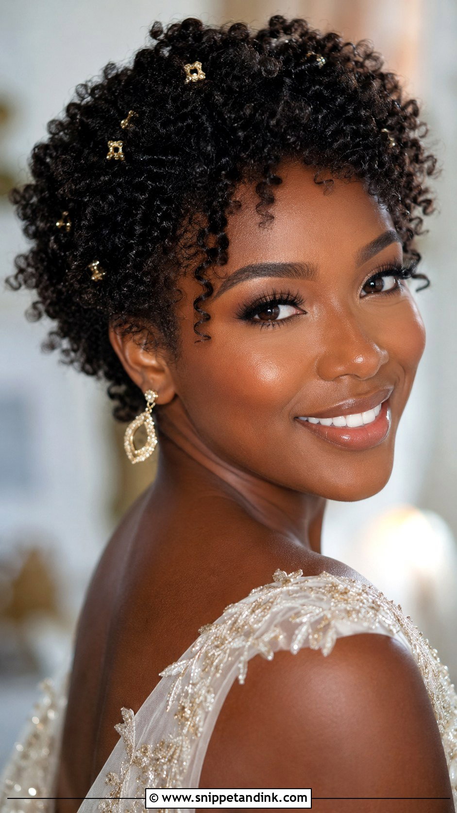 Short Natural Curls For Wedding - Snippet and Ink - 15 Short Hair Designs for Wedding Ideas