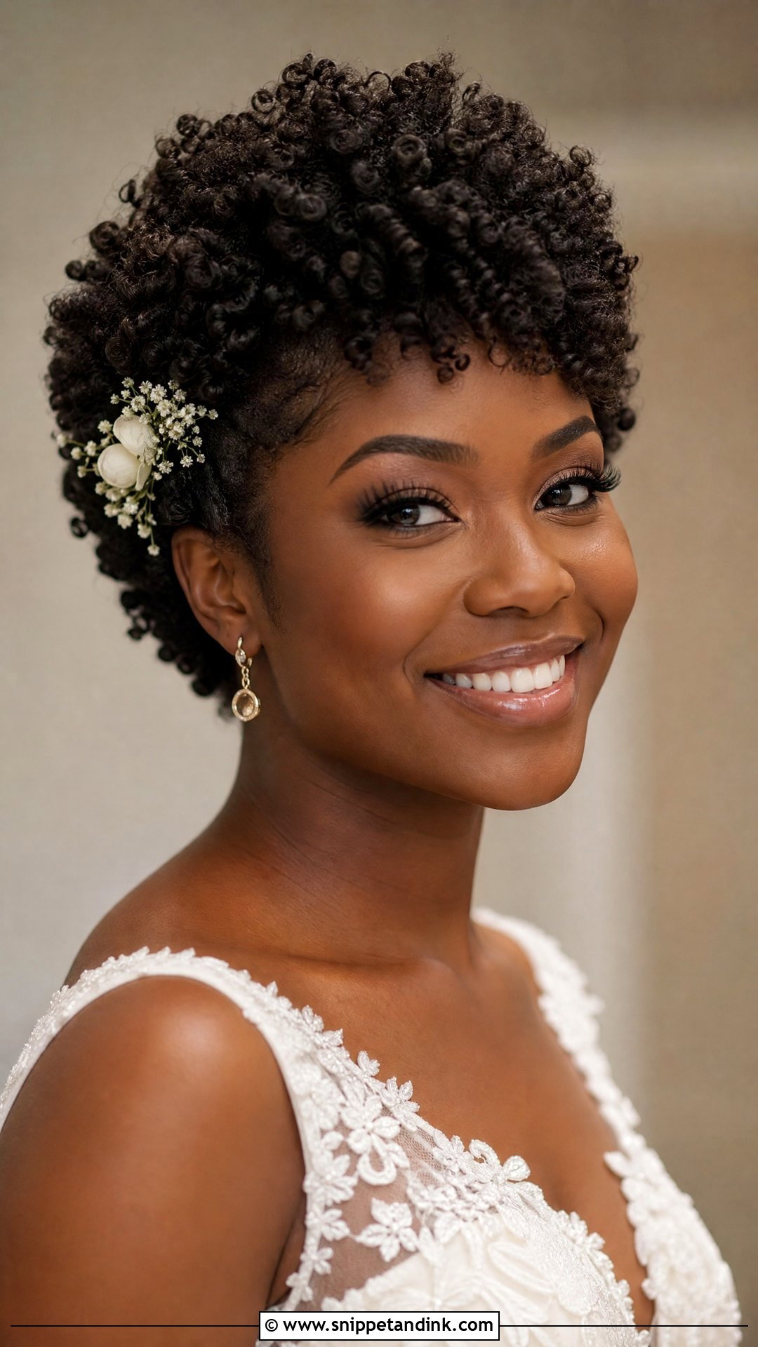 Short Natural Curls Wedding Hair - Snippet and Ink - 15 Curls for Short Hair Wedding