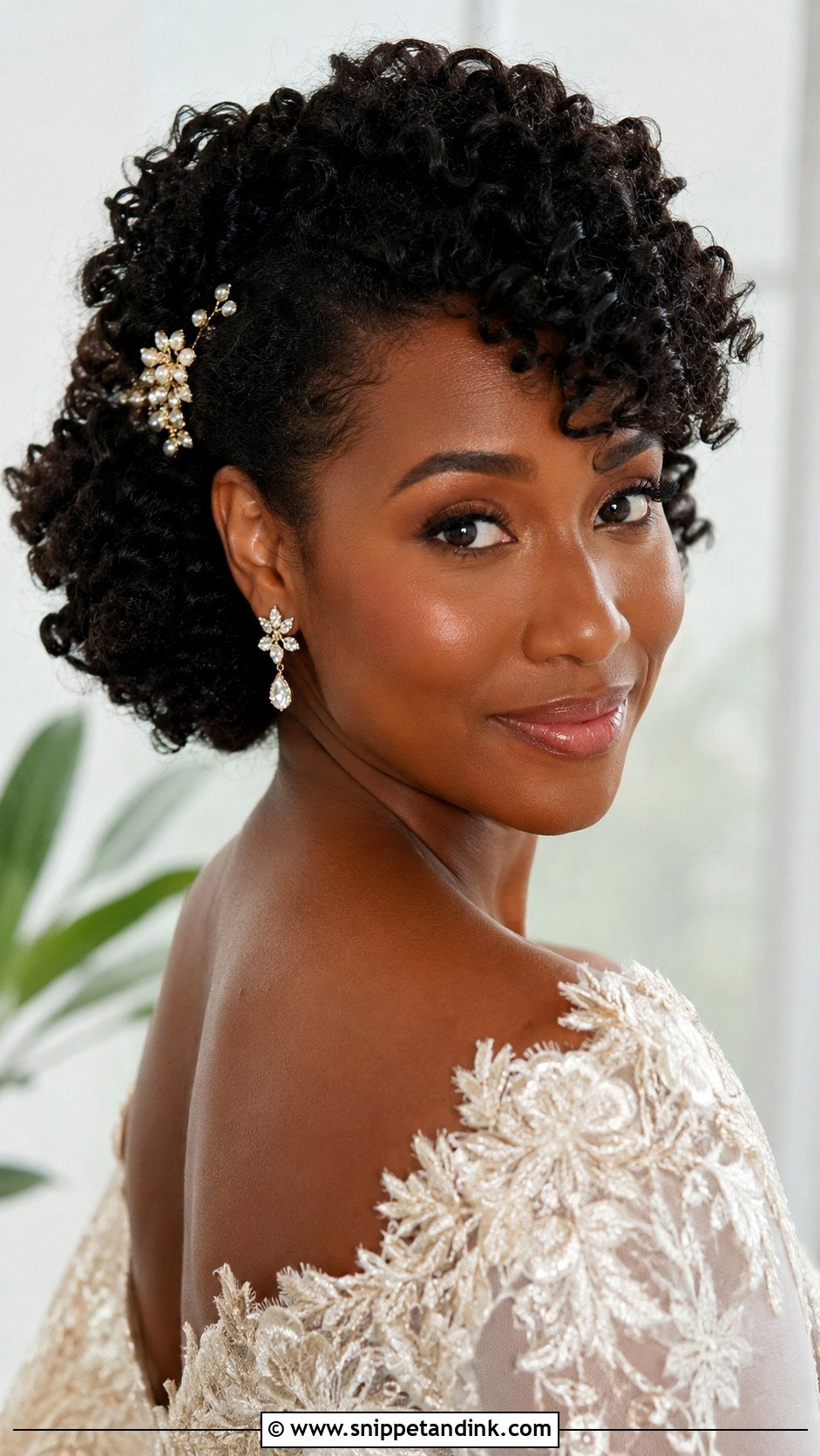 Short Natural Curls Wedding Hairstyle - Snippet and Ink - 15 Short Hairstyles for Women Wedding