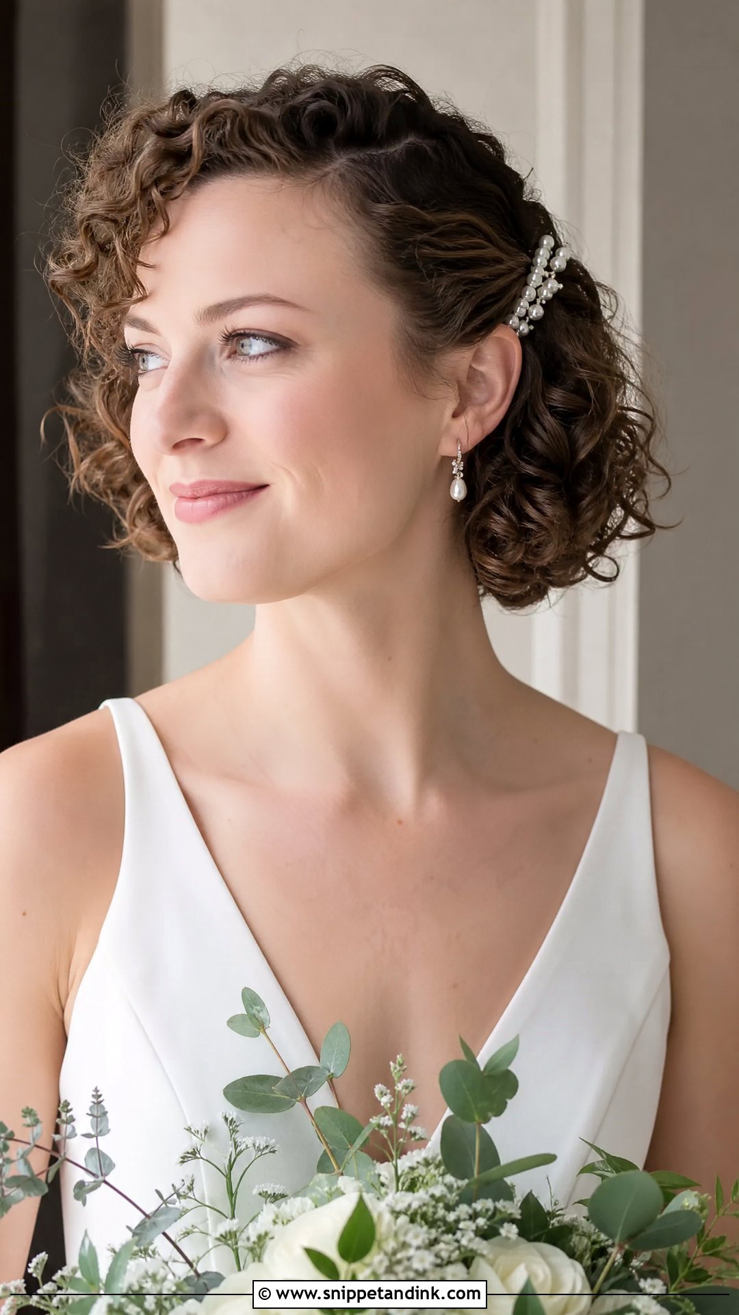 Short Natural Curly Bridal Hair - Snippet and Ink - 15 Bridal Hair Natural Curls