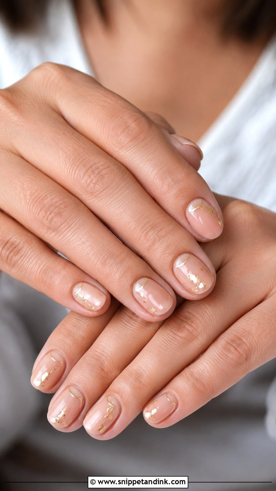 Short Natural Gold Wedding Nails - Snippet and Ink - 20 Short Natural Wedding Nails