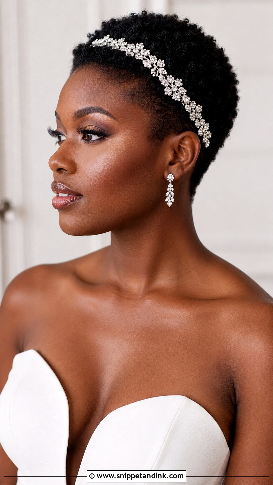 Short Natural Hair With Headband - Snippet and Ink - 25 Natural Hair Bridal Hairstyles