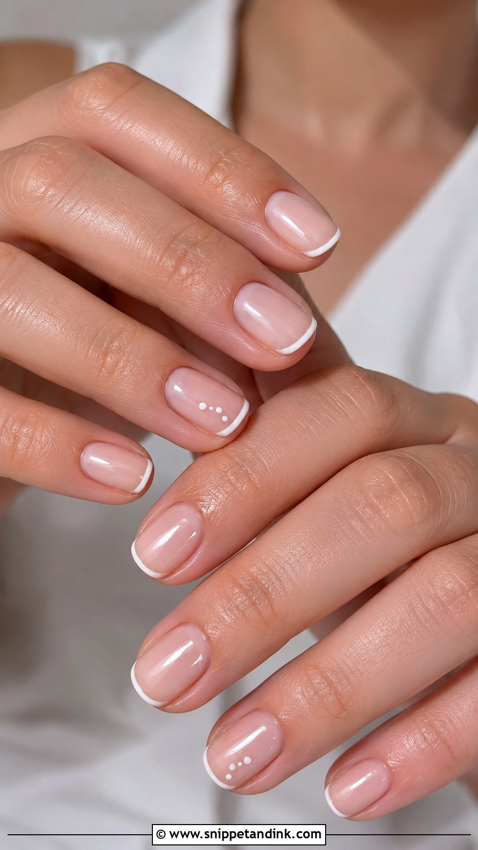 Short Natural Micro French Wedding Nails - Snippet and Ink - 20 Short Natural Wedding Nails