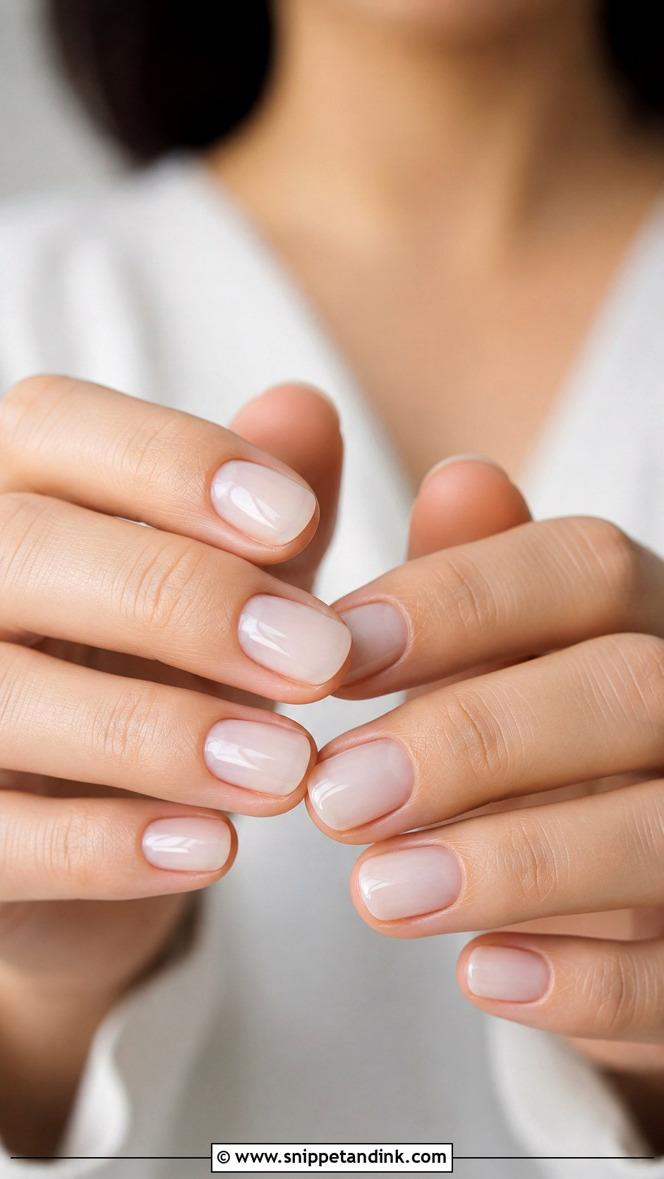 Short Natural Milky White Wedding Nails - Snippet and Ink - 20 Short Natural Wedding Nails