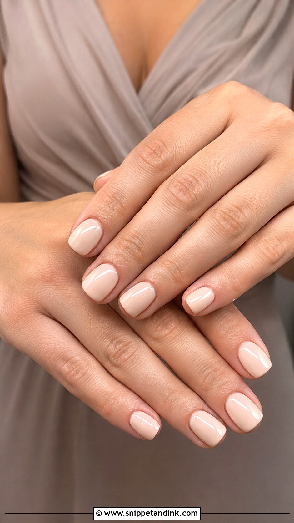 Short Neutral Bridesmaid Nails - Snippet and Ink - 20 Wedding Day Nails for Bridesmaids