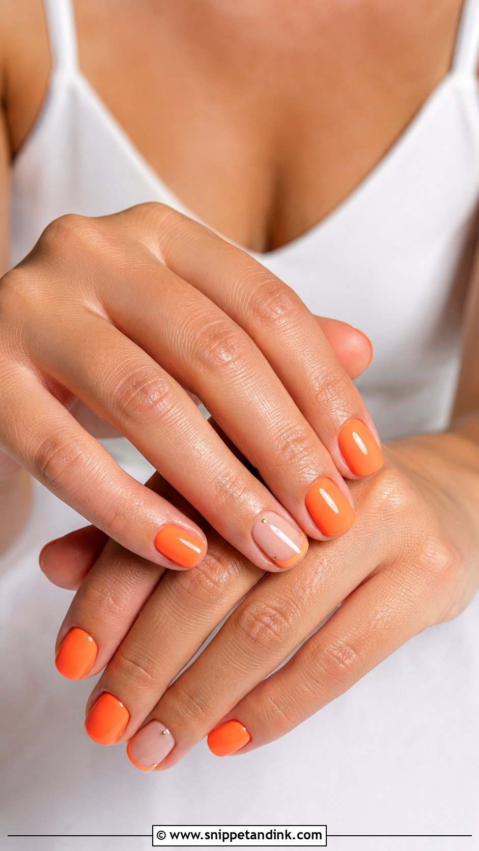 Short Orange Wedding Nails - Snippet and Ink - 20 Orange Wedding Nails