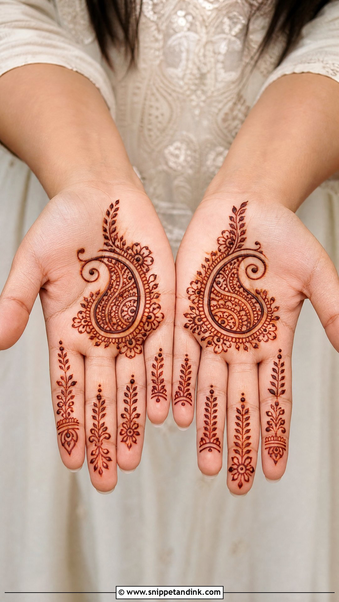 Short Paisley Mehndi Design - Snippet and Ink - 35 Short Mehndi Design Ideas