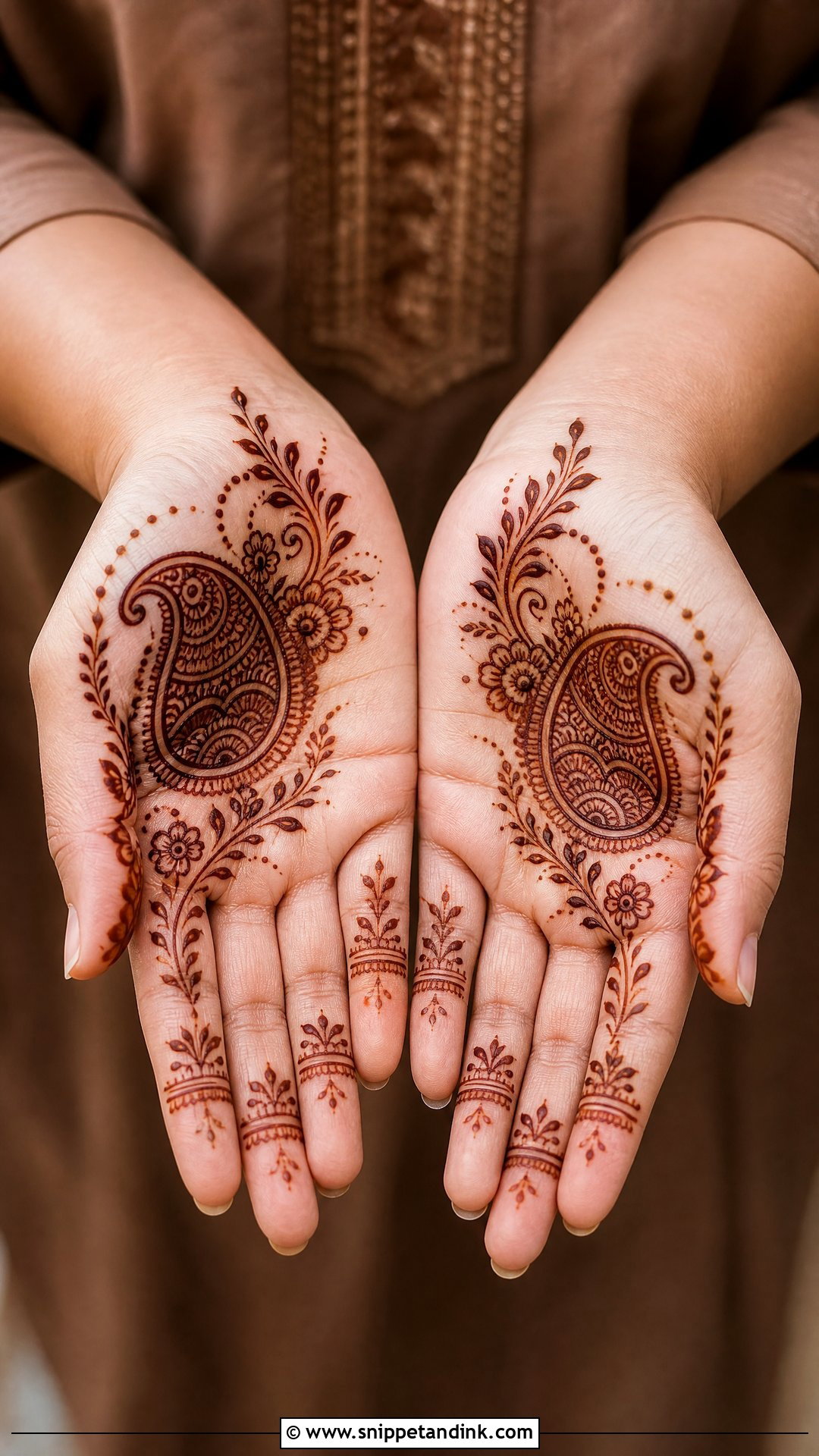 Short Paisley Mehndi Design - Snippet and Ink - 30 Short Mehndi Designs