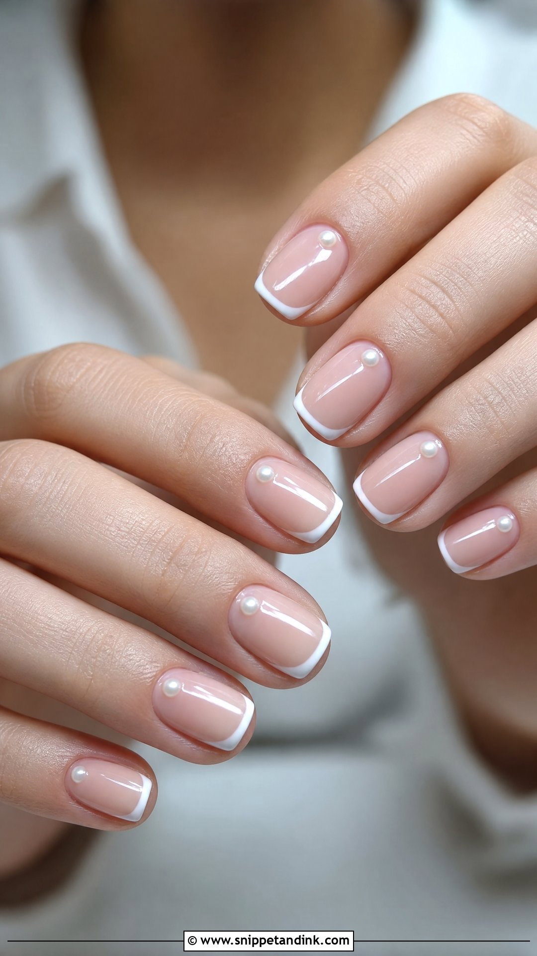 Short Pearl French Wedding Nails - Snippet and Ink - 25 Short Wedding Nails for Bride