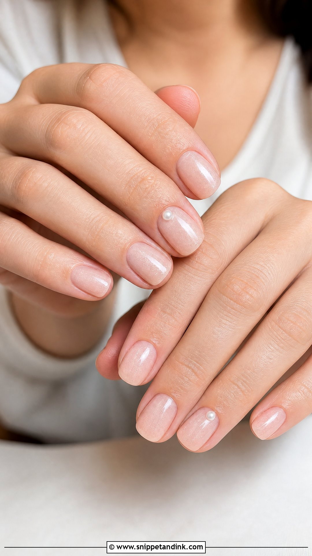 Short Pearl Wedding Nails - Snippet and Ink - 25 Pearl Wedding Nails