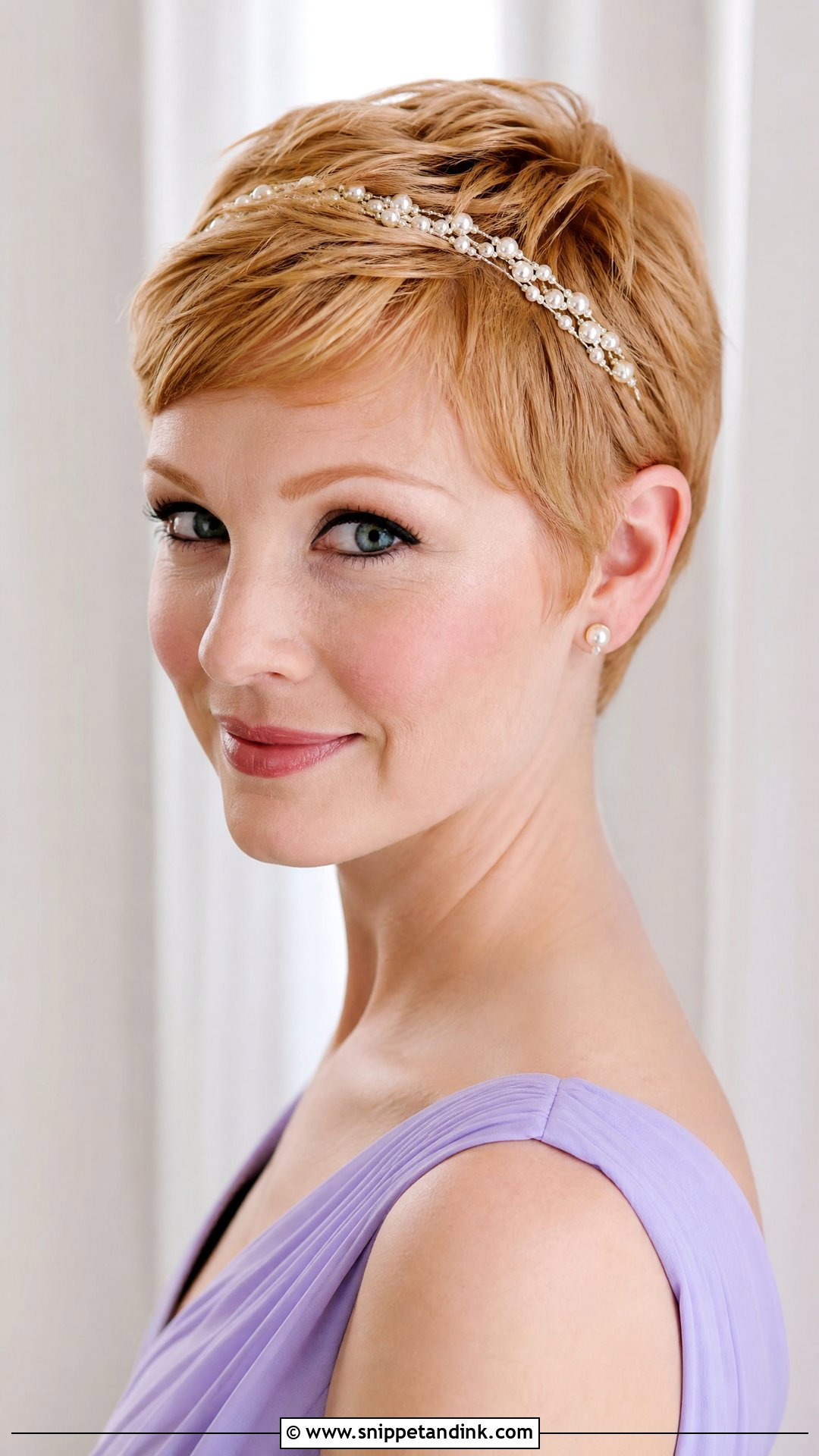 Short Pixie With Headband For Wedding - Snippet and Ink - 20 Short Hair Styles for a Wedding