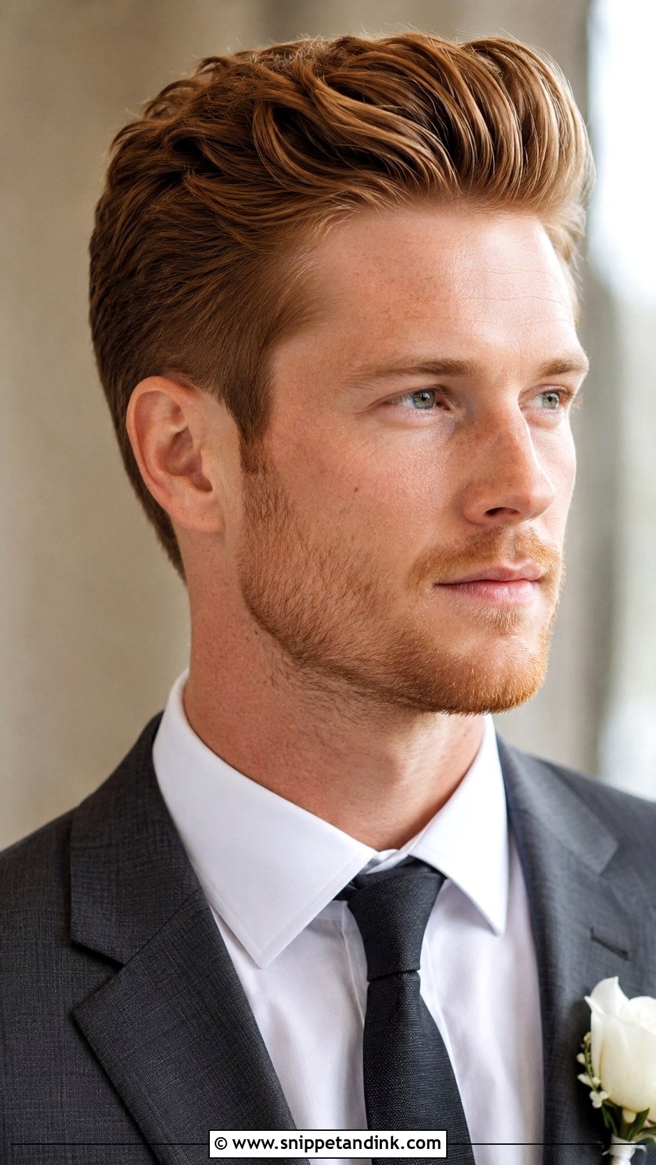 Short Pompadour Groom Hairstyle - Snippet and Ink - 15 Wedding Groom Hairstyle Ideas