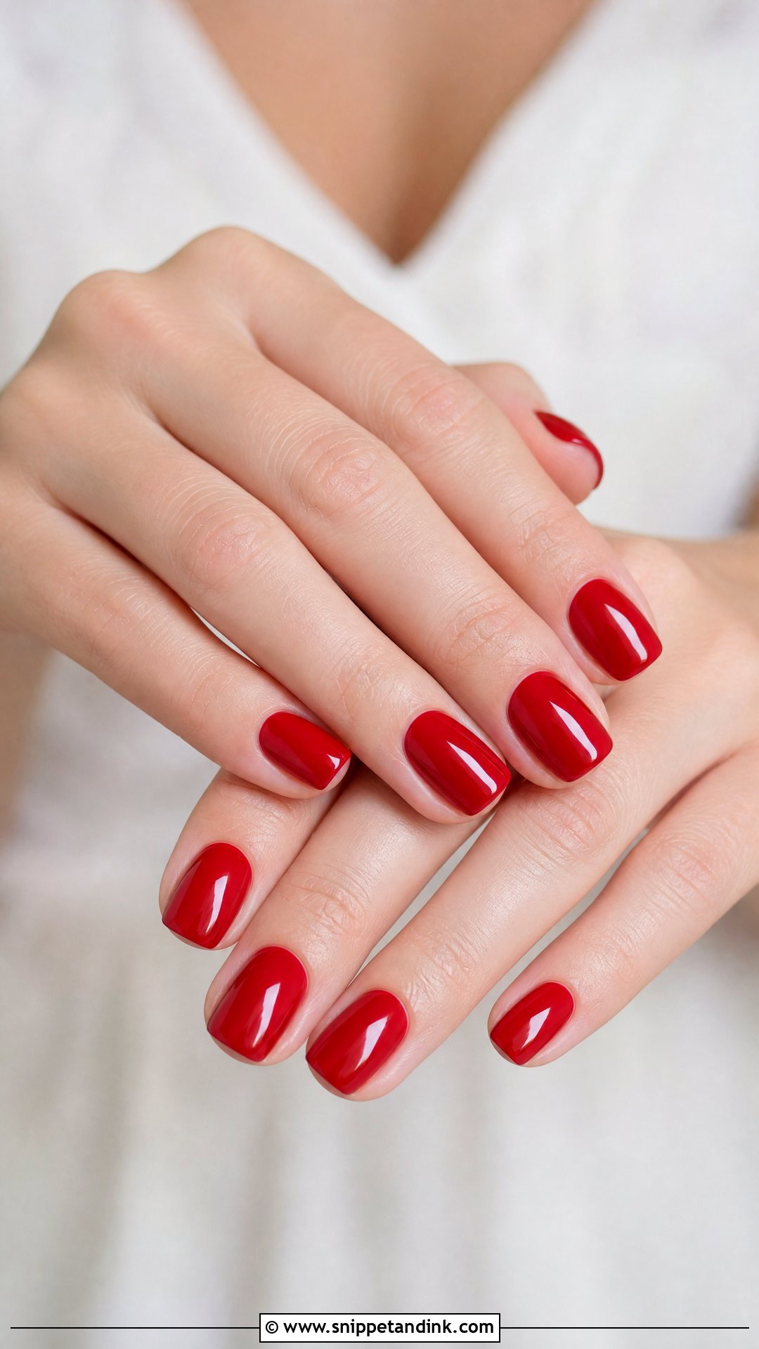 Short Red Bridal Nails - Snippet and Ink - 25 Red Bridal Nails