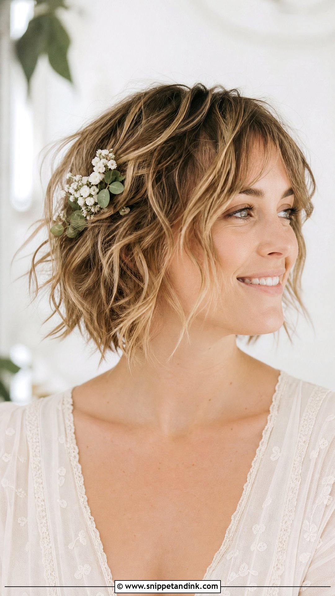 Short Shag Wedding Hairstyle - Snippet and Ink - 20 Short Hair Open Hairstyles for Wedding
