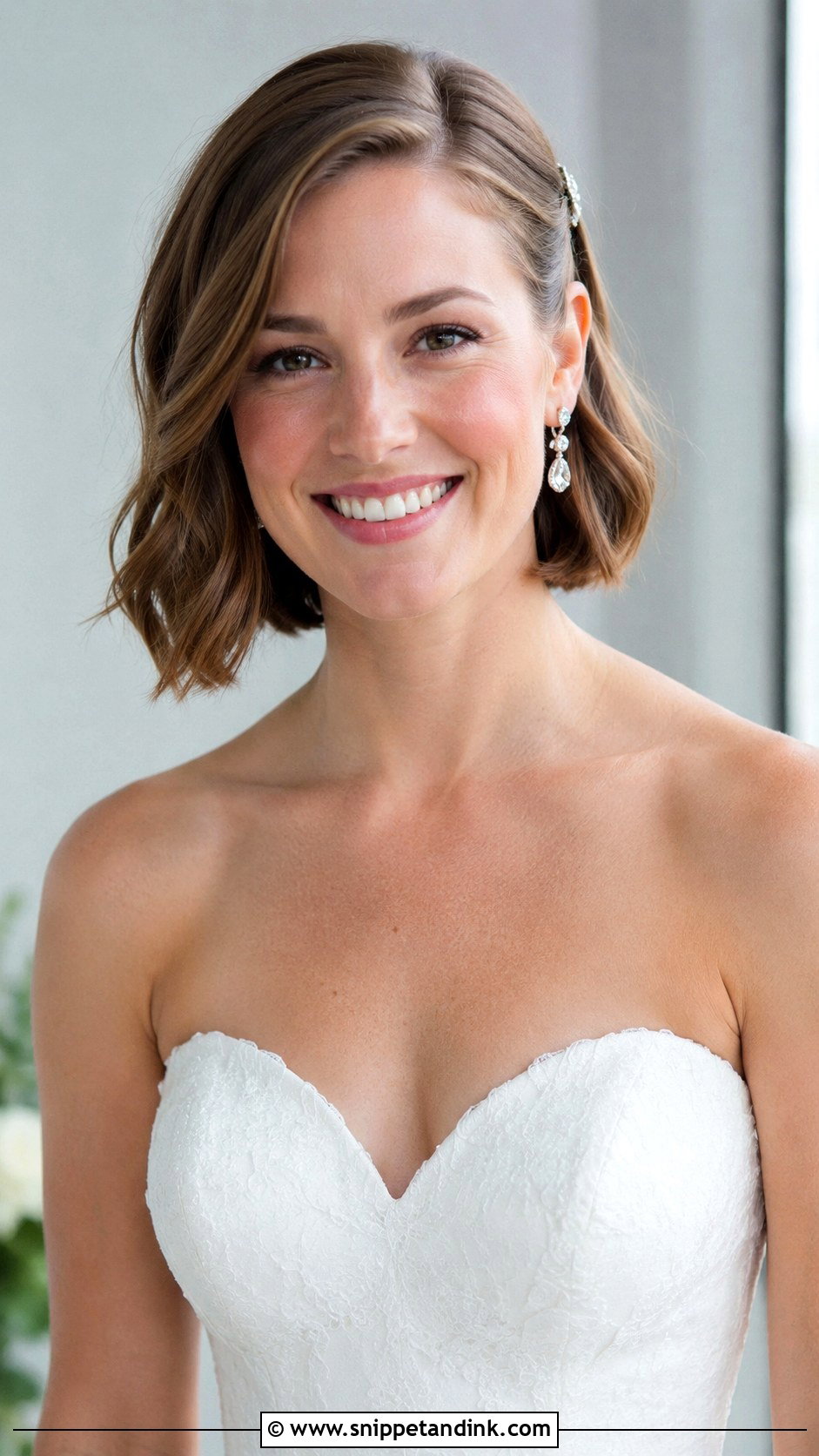 Short Side Part Bob For Brides - Snippet and Ink - 15 Short Hair Styles for Brides