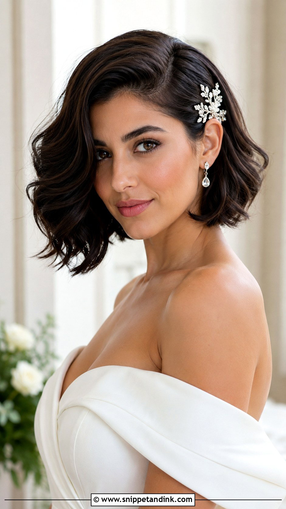 Short Side Part Bob For Wedding - Snippet and Ink - 15 Short Hair for Weddings Ideas