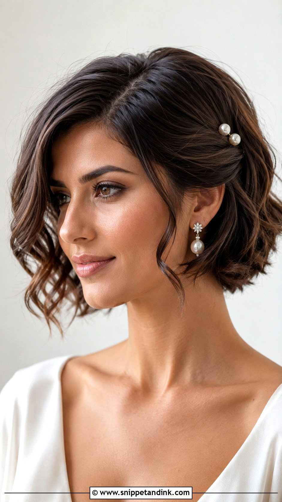 Short Side Pinned Wedding Hairstyle - Snippet and Ink - 15 Short Hairstyles for Women Wedding
