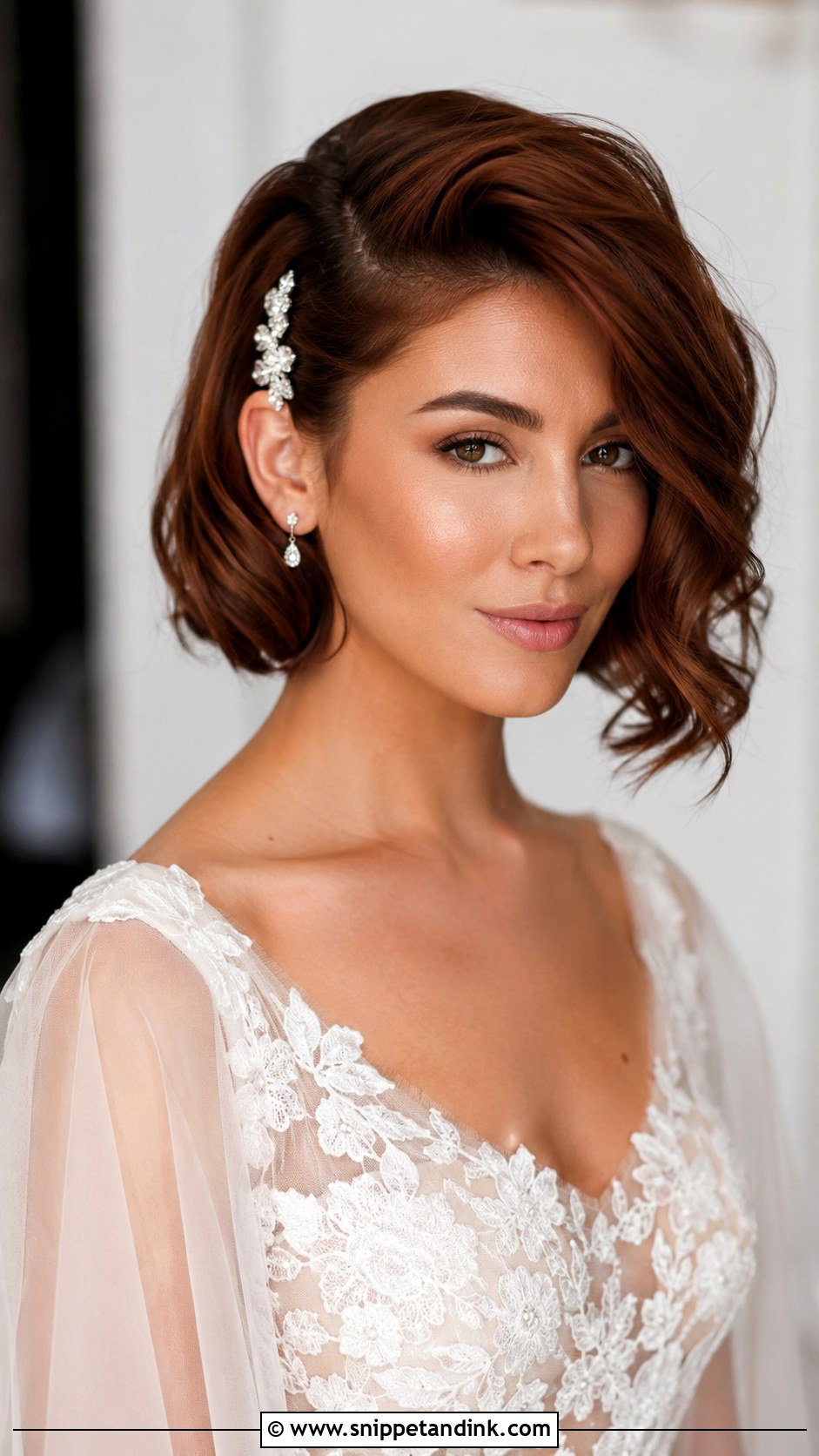 Short Side Swept Bob Bride - Snippet and Ink - 15 Short Hair Styles Bride
