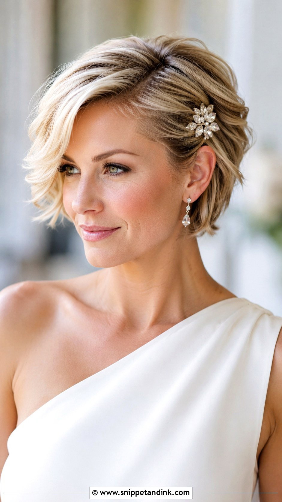 Short Side Swept Wedding Hair - Snippet and Ink - 15 Hairstyles for Short Hair for a Wedding