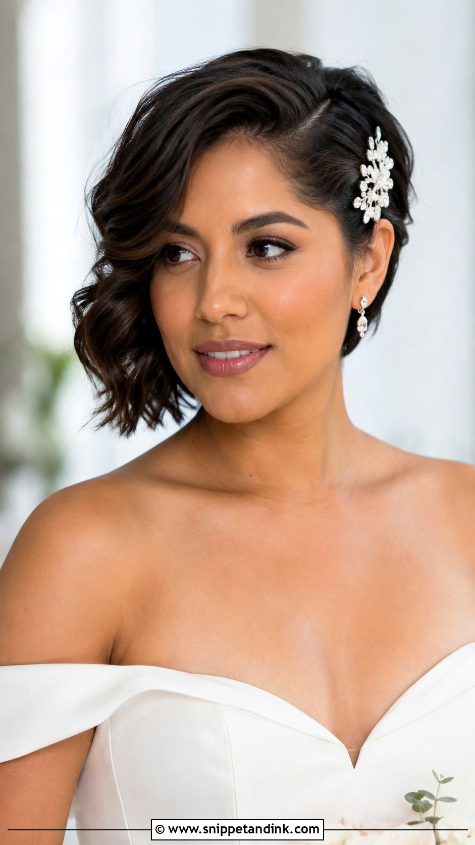 Short Side Swept Wedding Hair - Snippet and Ink - 15 Wedding Hair Styles for Shorter Hair