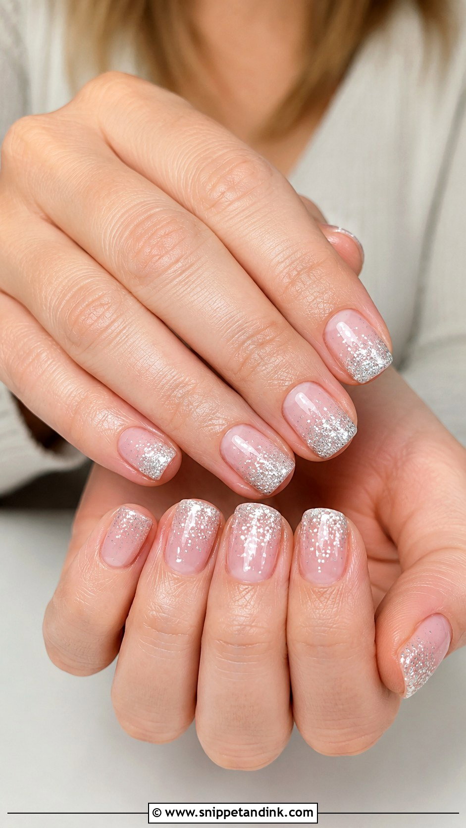 Short Silver Glitter Wedding Nails - Snippet and Ink - 30 Short Wedding Nails