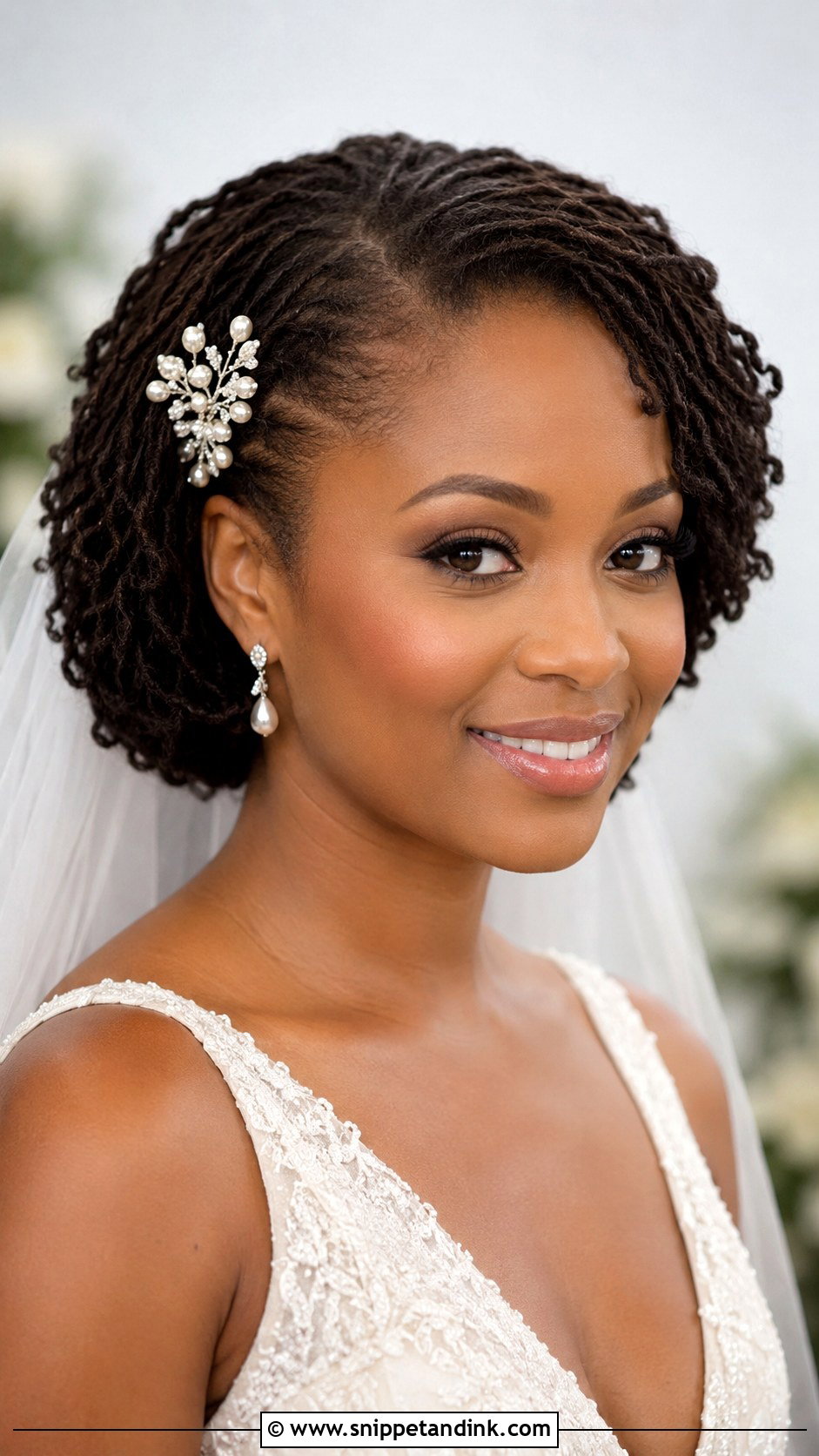 Short Sisterlocks Wedding Hair - Snippet and Ink - 15 Short Locs Wedding Hairstyles