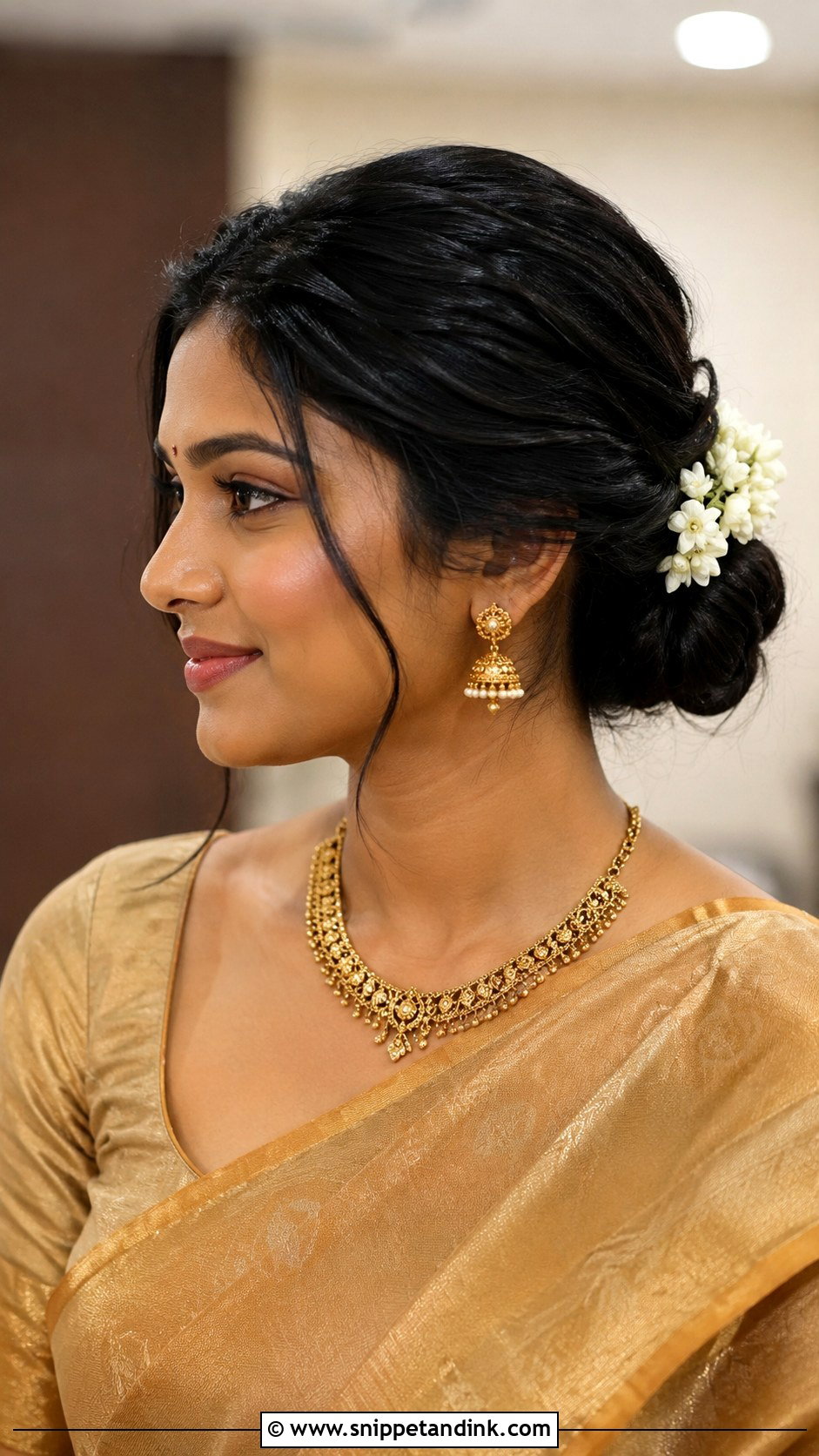 Short Sleek Bob Engagement Hairstyle - Snippet and Ink - 15 Short Hair Indian Engagement Hairstyles