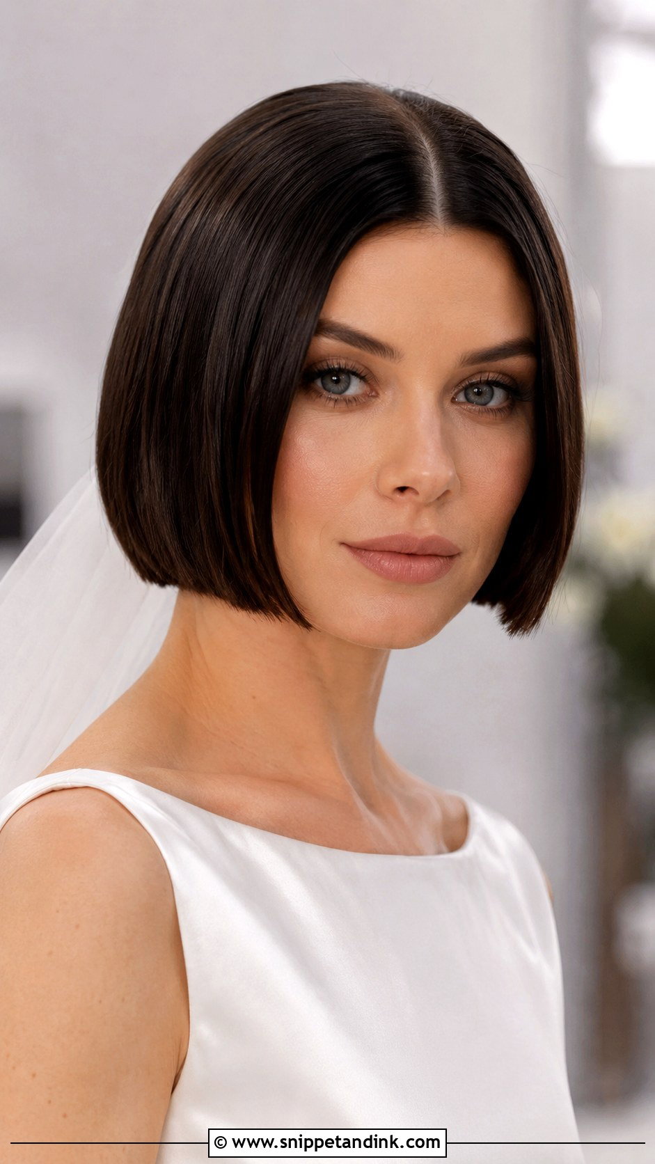 Short Sleek Bob For Wedding - Snippet and Ink - 15 Short Hair for Weddings Ideas