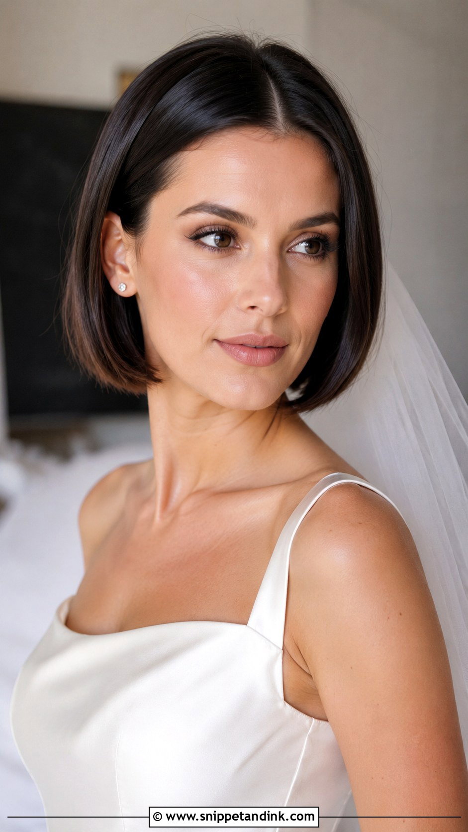 Short Sleek Bob Wedding Hair - Snippet and Ink - 15 Wedding Hair Styles for Shorter Hair