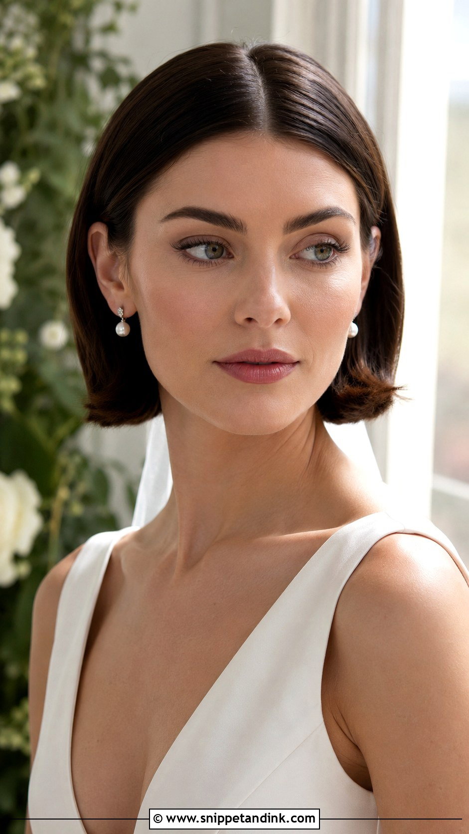 Short Sleek Bridal Bob - Snippet and Ink - 15 Short Hairstyles for Brides