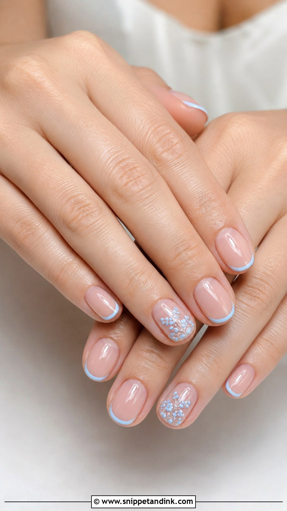 Short Something Blue Wedding Nails - Snippet and Ink - 30 Short Wedding Nails