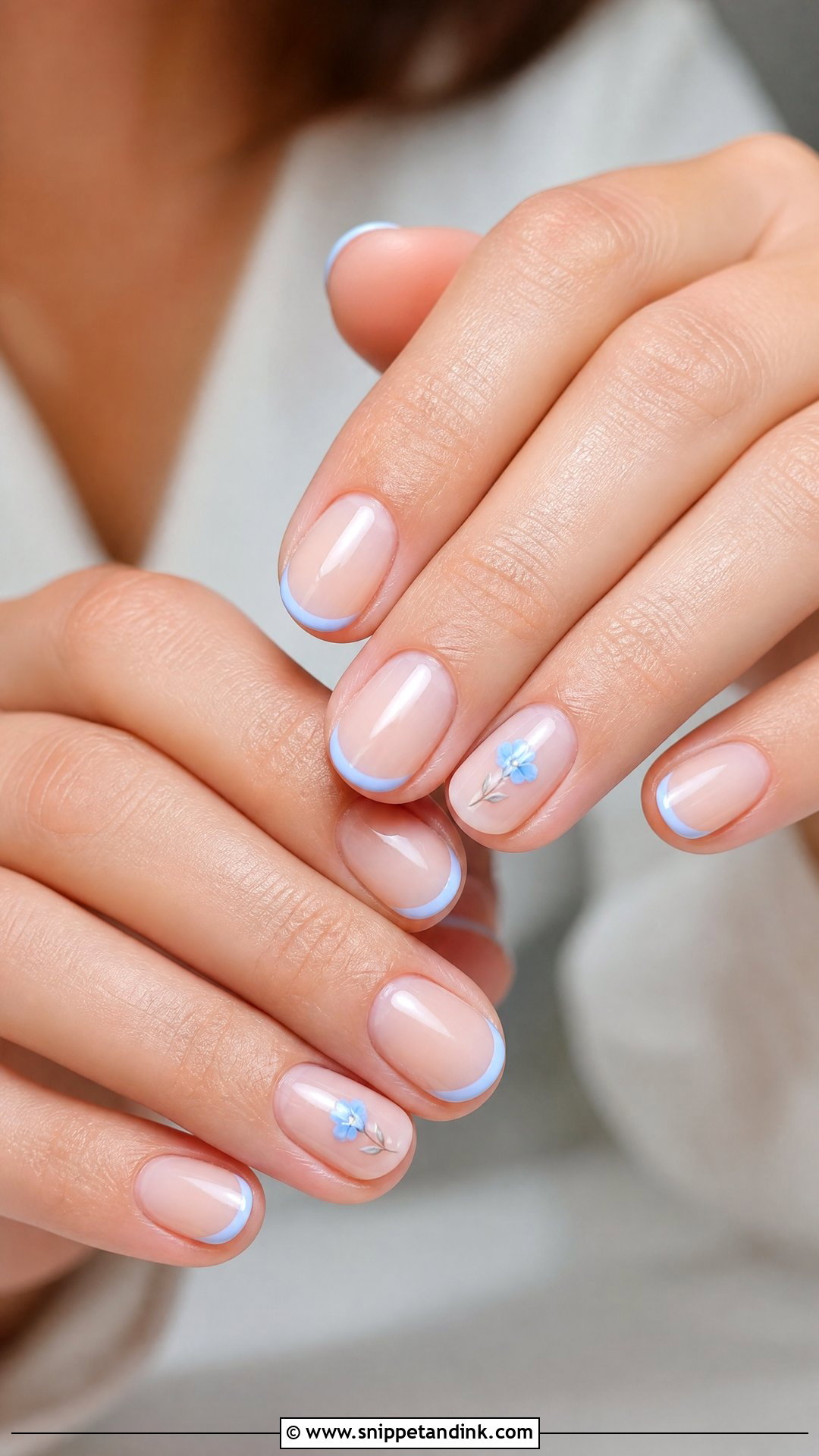 Short Something Blue Wedding Nails - Snippet and Ink - 25 Short Wedding Nails for Bride