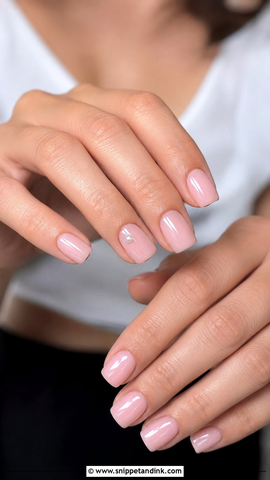 Short Square Blush Wedding Nails - Snippet and Ink - 20 Short Square Wedding Nails