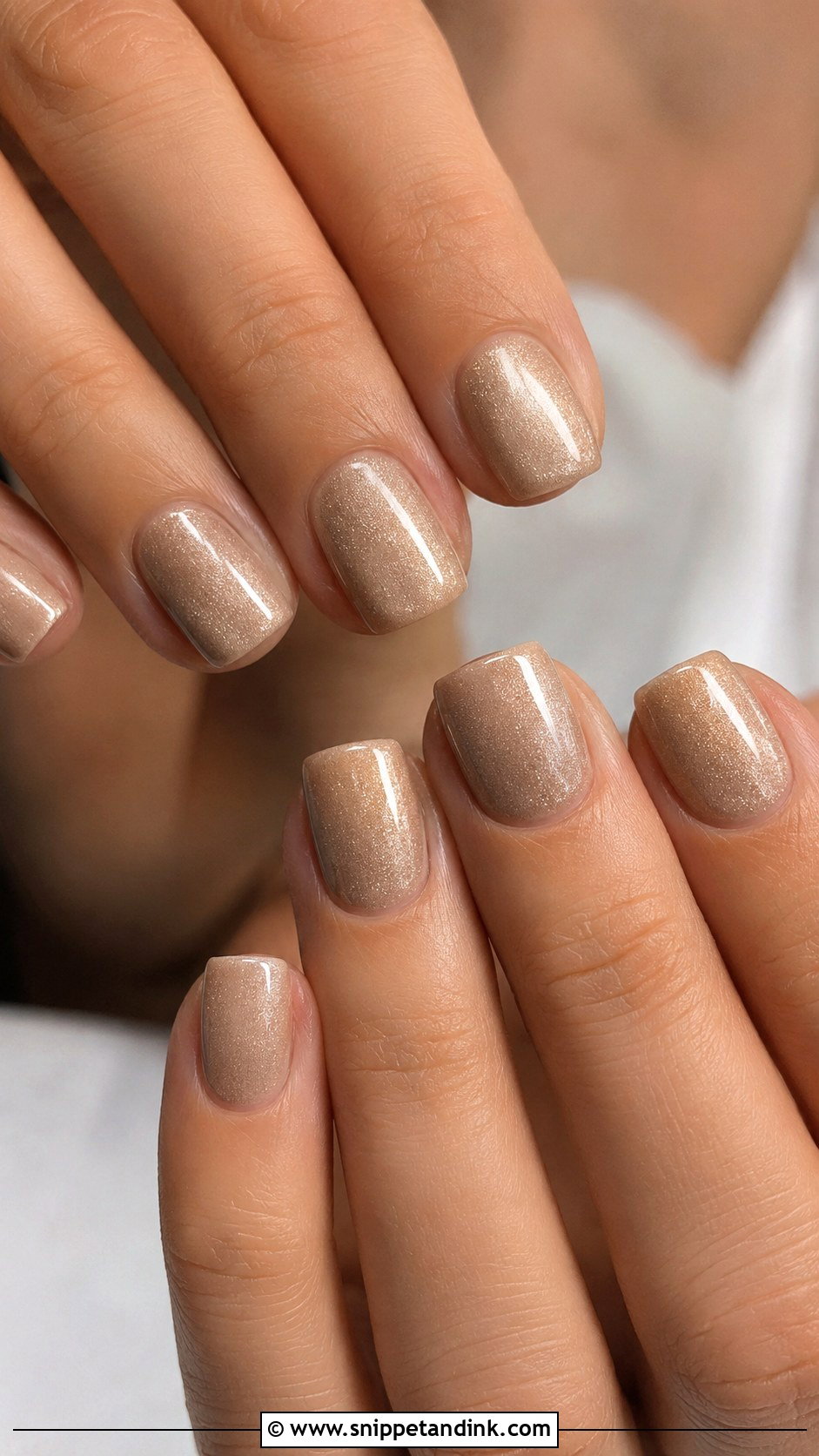 Short Square Champagne Wedding Nails - Snippet and Ink - 20 Short Square Wedding Nails