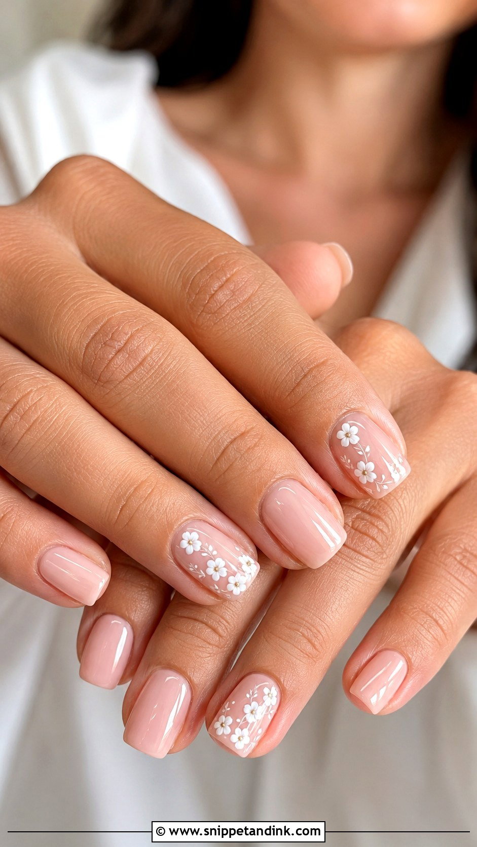 Short Square Floral Wedding Nails - Snippet and Ink - 20 Short Square Wedding Nails