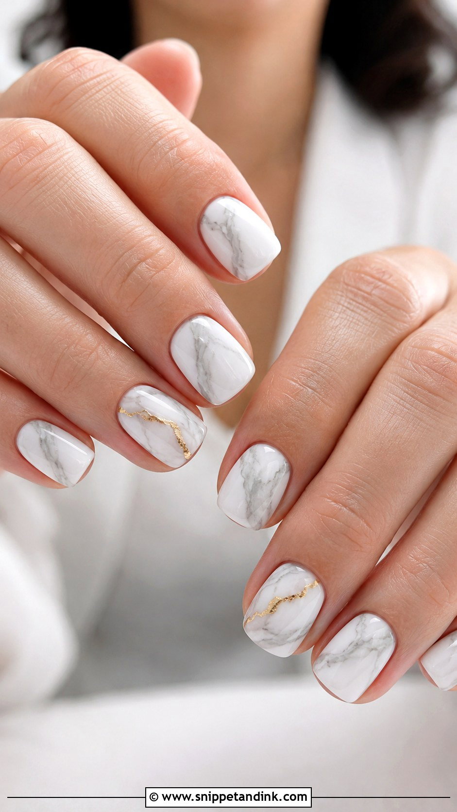 Short Square Marble Wedding Nails - Snippet and Ink - 20 Short Square Wedding Nails