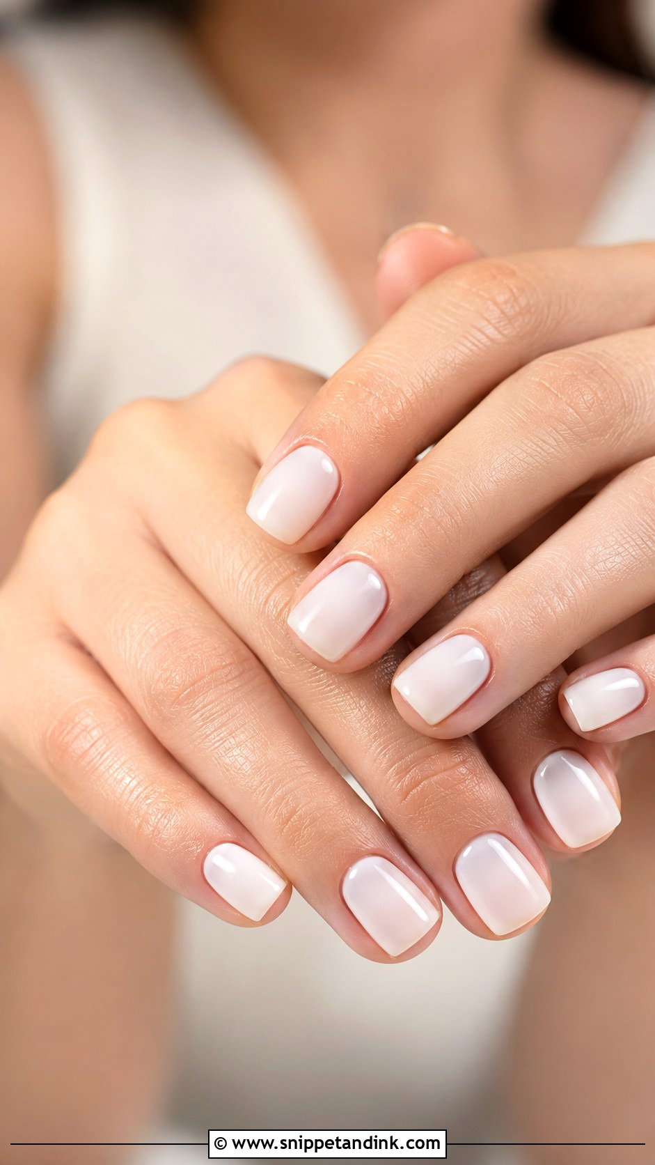 Short Square Milky White Wedding Nails - Snippet and Ink - 20 Short Square Wedding Nails