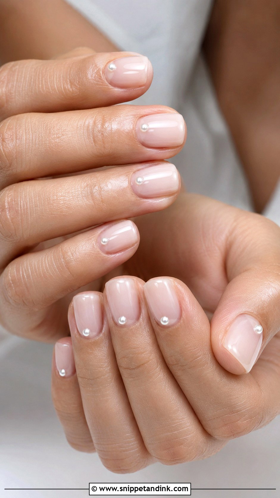 Short Square Pearl Wedding Nails - Snippet and Ink - 20 Short Square Wedding Nails