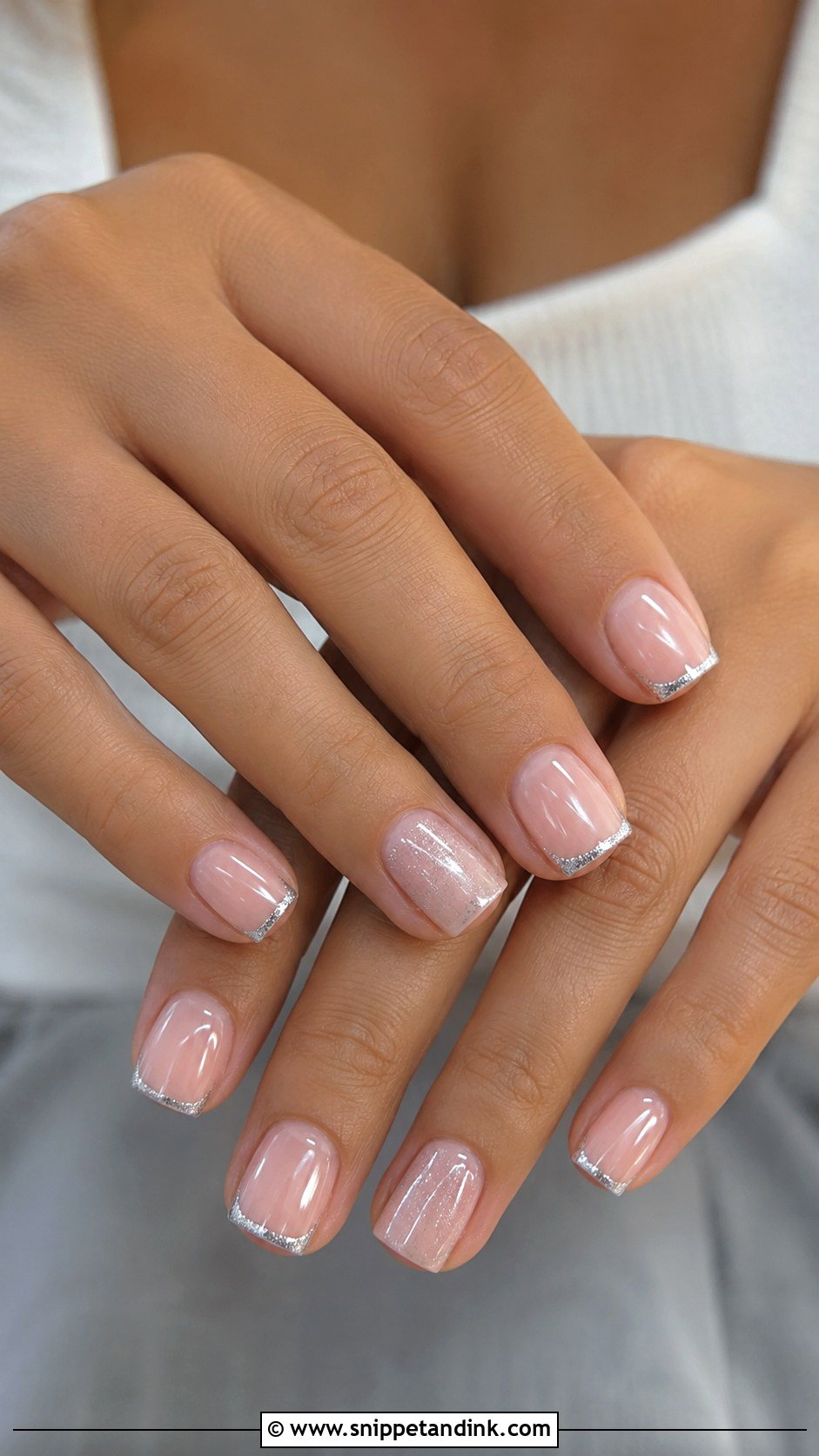 Short Square Silver Wedding Nails - Snippet and Ink - 20 Short Square Wedding Nails