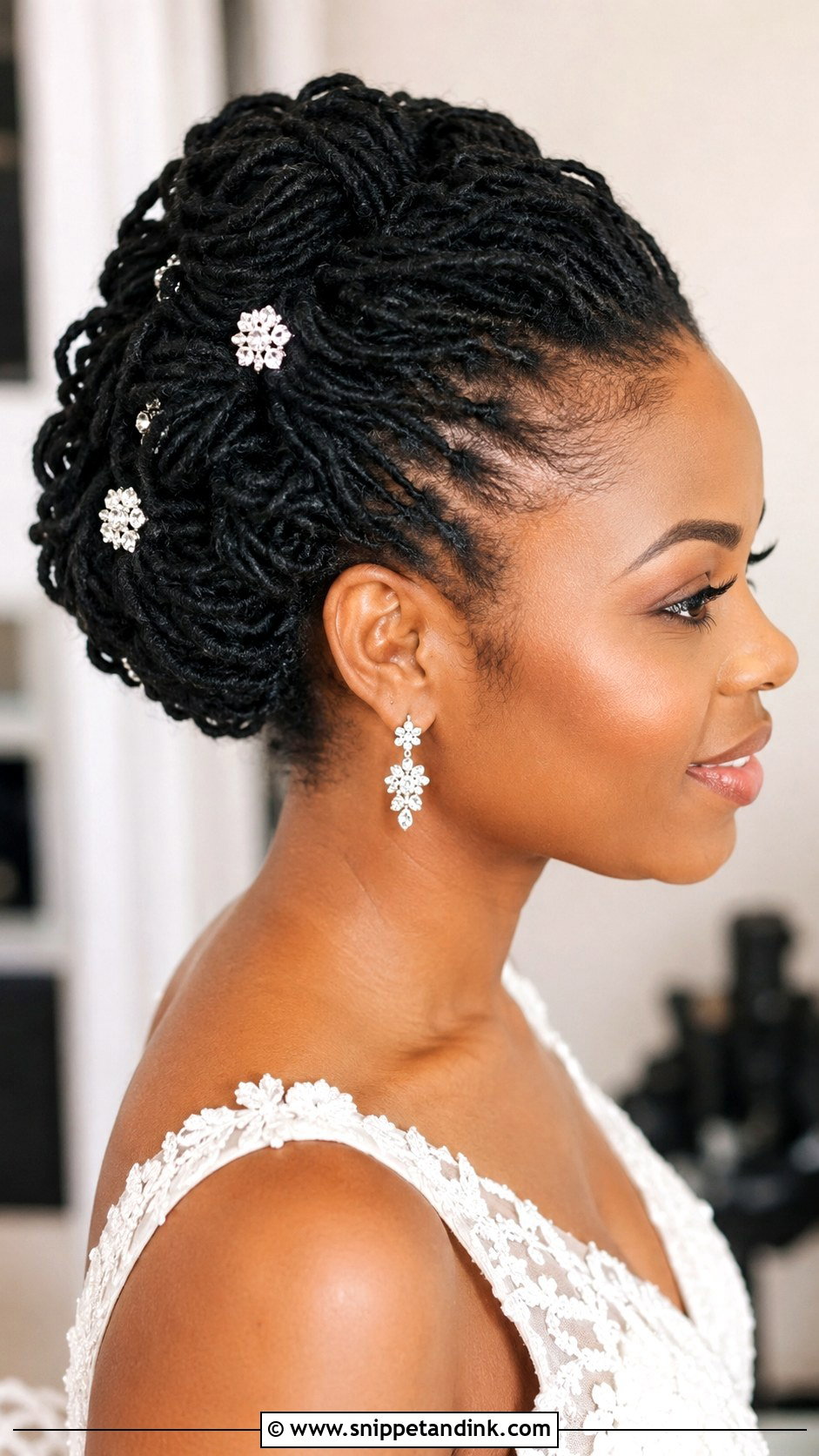Short Starter Locs Wedding Hair - Snippet and Ink - 15 Short Locs Wedding Hairstyles