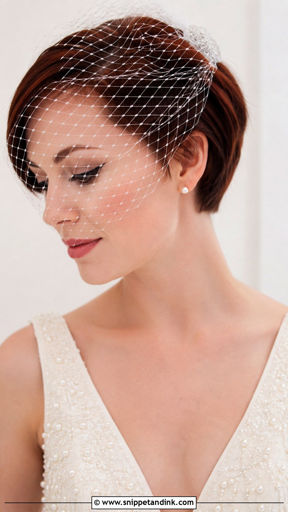 Short Straight Hair With Birdcage Veil - Snippet and Ink - 15 Short Straight Hairstyles for Wedding