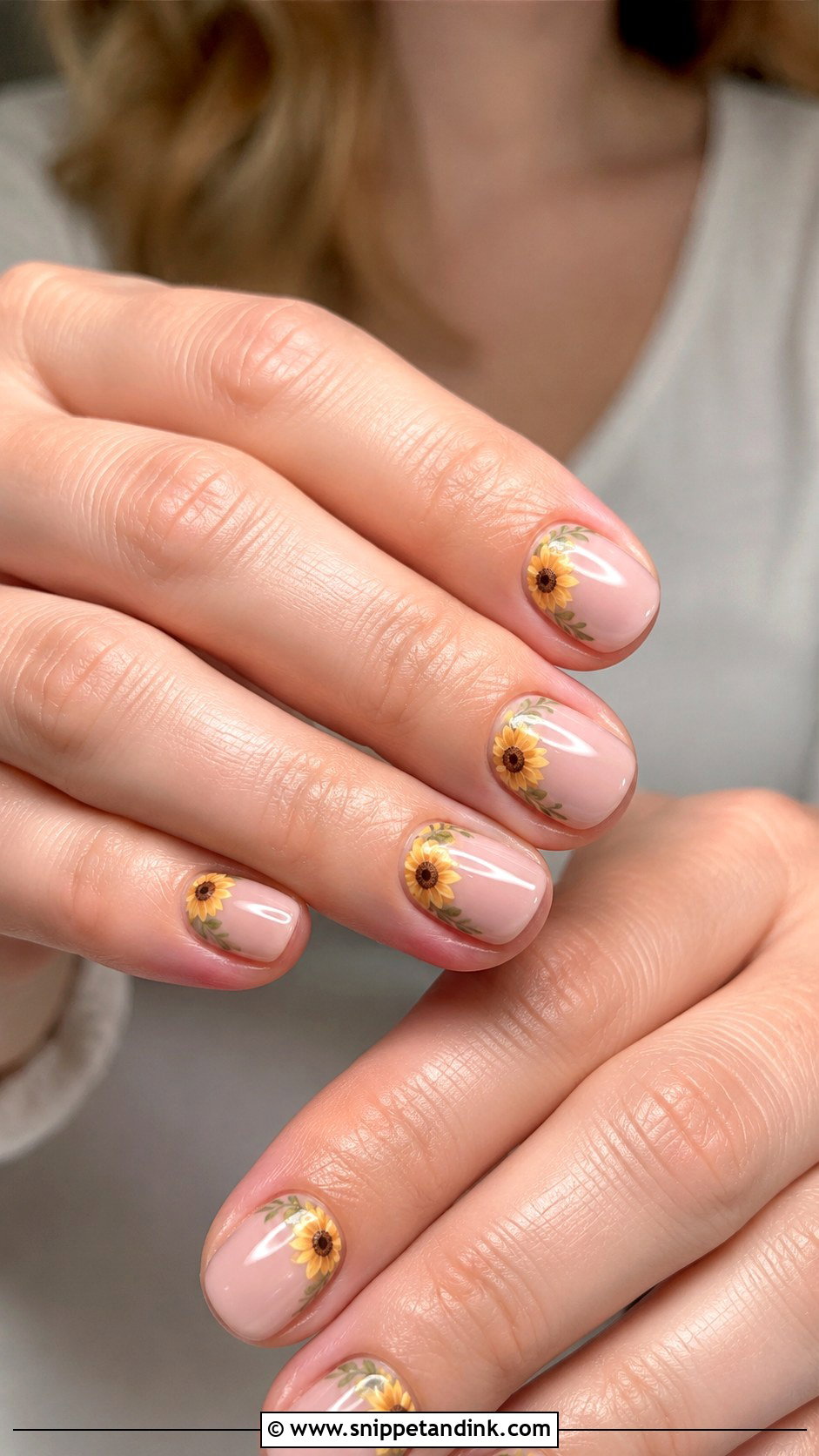 Short Sunflower Wedding Nails - Snippet and Ink - 20 Sunflower Wedding Nails