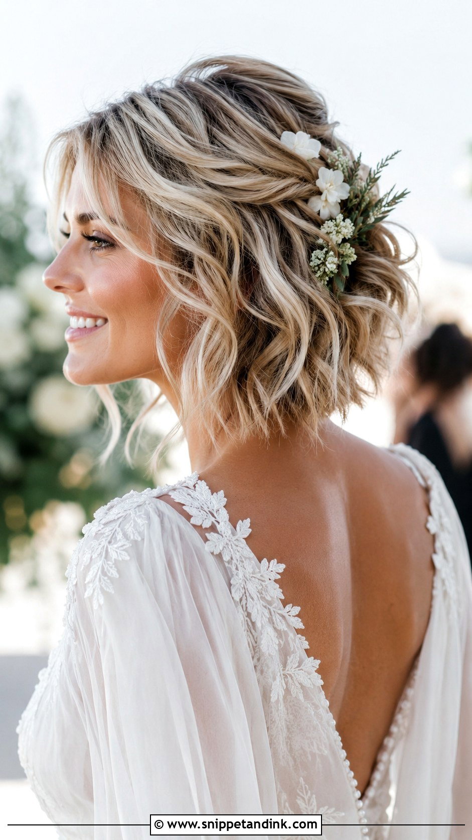 Short Tousled Bridal Waves - Snippet and Ink - 25 Short Bridal Hairstyles