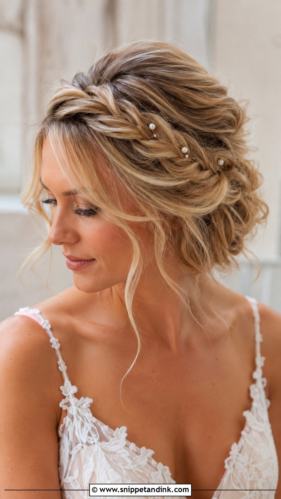 Short Twisted Crown Wedding Hairstyle - Snippet and Ink - 20 Elegant Short Hairstyles for Wedding