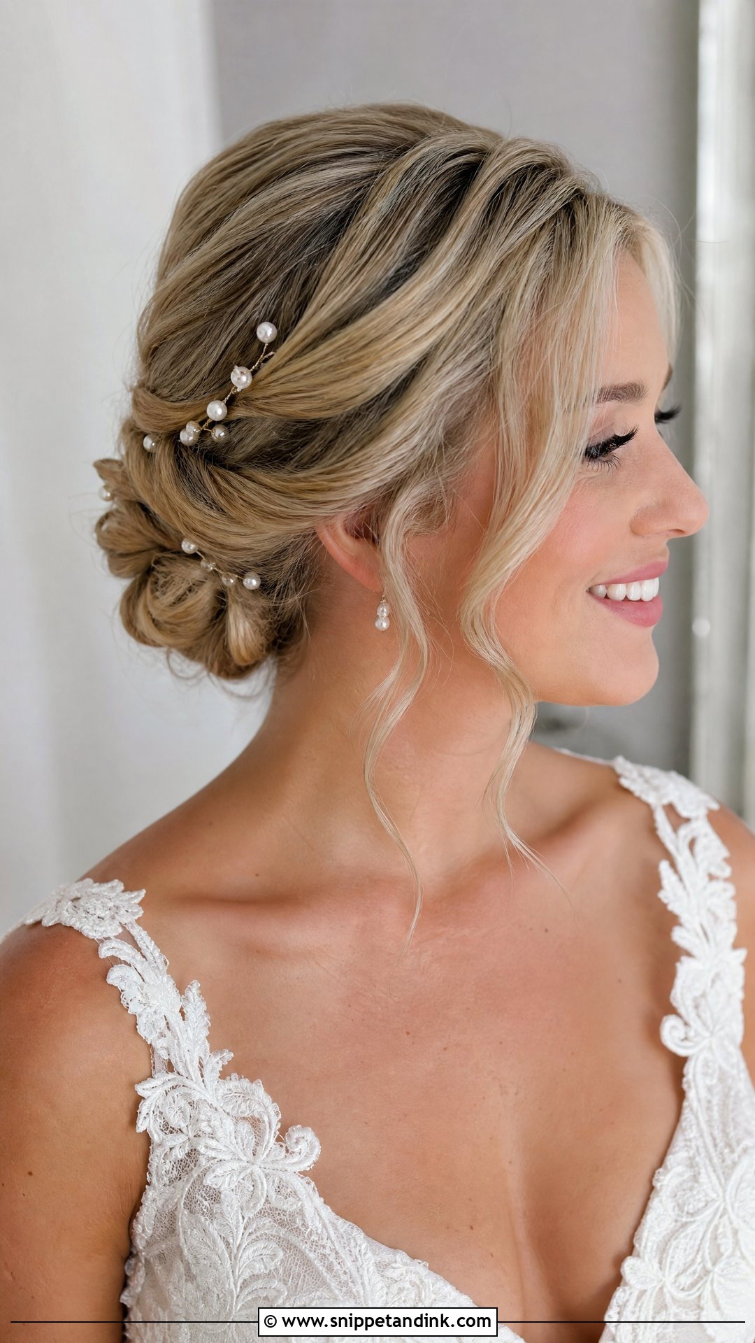 Short Twisted Updo Wedding Hairstyle - Snippet and Ink - 15 Cute Hairstyles for Short Hair for Wedding