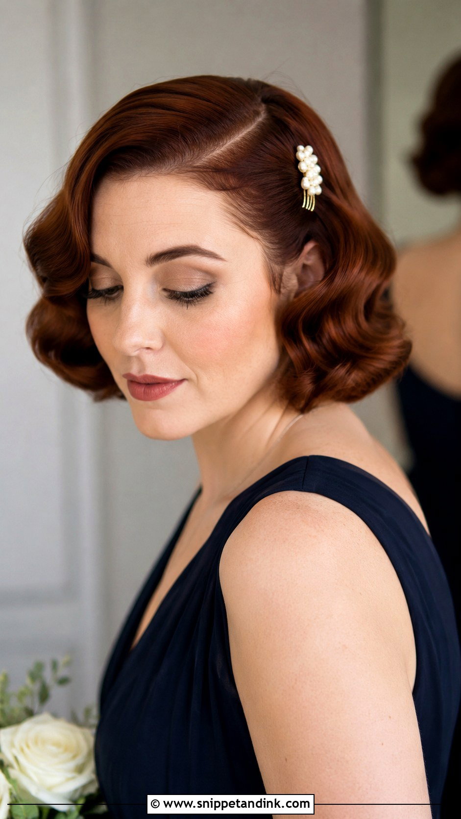 Short Vintage Waves Bridesmaid Hairstyle - Snippet and Ink - 20 Short Hairstyles for Wedding Bridesmaid